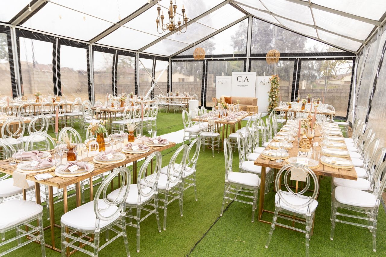 Corporate event in marquee